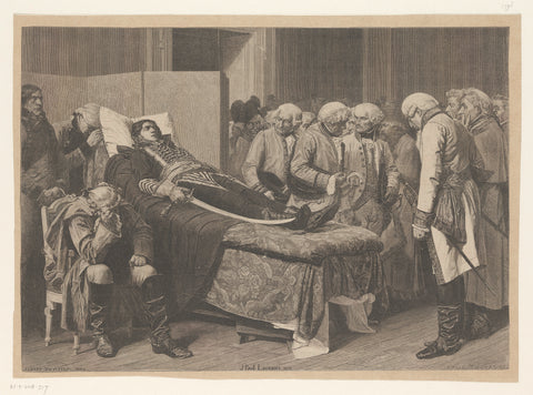 Deathbed of General Marceau, Emil Thomas, 1877 - 1899 Canvas Print