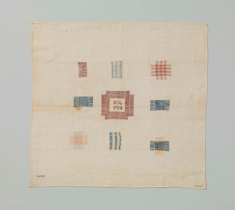 Linen stopper, with multicolored embroidery, 1758 Canvas Print