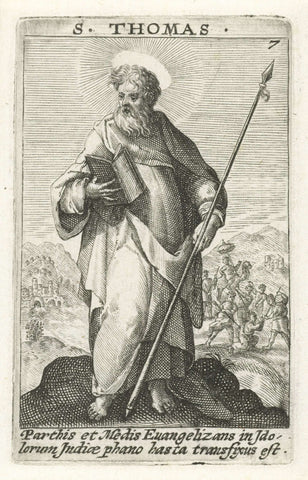 Apostle Thomas, Crispijn van de Passe (I), 1574 - 1637 Canvas Print