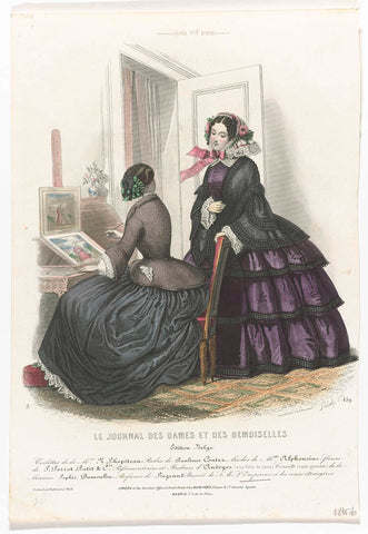 Le Journal des Dames et des Demoiselles, 1856 No. 459, Edition Belge : Toilettes (...), Préval, 1856 Canvas Print