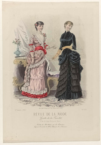 Revue de la Mode, Gazette de la Famille, Sunday, November 5, 1882, 11th year, No. 566: Toilets of Mme Duluc (...), anonymous, 1882 Canvas Print