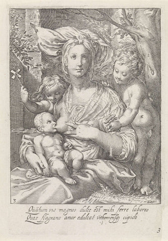 Love (Caritas), Jacob Matham, 1601 - 1652 Canvas Print