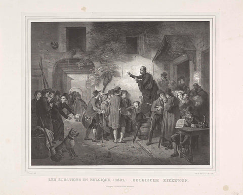 Elections in Belgium. (1831.) Belgische Kiezingen, Joseph Pinnoy, 1831 Canvas Print