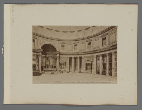 Interior of the Pantheon in Rome, Italy, Fratelli Alinari, 1852 - 1900 Canvas Print