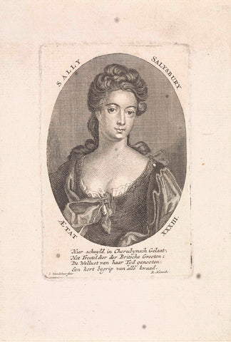 Portrait of prostitute Sally Salisbury, at the age of 33, Jan Wandelaar, 1723 Canvas Print