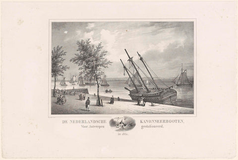 Dutch gunboats for Antwerp, 1831, anonymous, 1831 Canvas Print