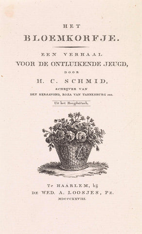 Title page for: H.C. von Schmid, Het Bloemkorfje, 1828, Abraham Veelwaard, 1828 Canvas Print