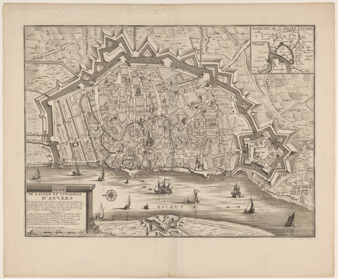 Map of Antwerp, Jacobus Harrewijn, 1711 - 1712 Canvas Print