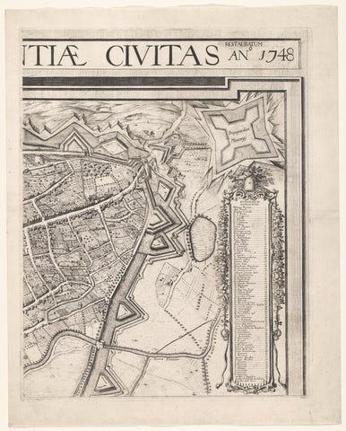 Map of Brussels (top right part), anonymous, 1748 Canvas Print