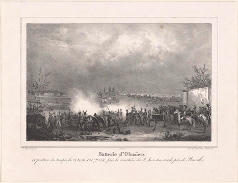 Dutch battery outside Brussels, 1830, Théodore Fourmois, 1830 - 1831 Canvas Print