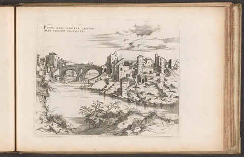 View of fabricius' bridge in Rome, Jacques Androuet (attributed to), 1551 - 1584 Canvas Print