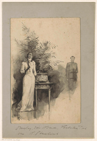 Band design for: Johanna van Woude, Een verlaten post, 1891, Willem Steelink (II), in or before 1891 Canvas Print