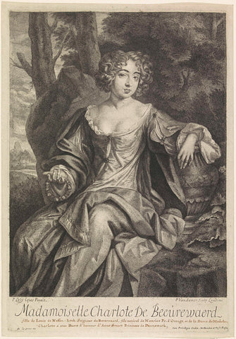 Portrait of Charlotte Philiberthe of Nassau-Beverweerd, Paul van Somer (II), c. 1675 - 1694 Canvas Print