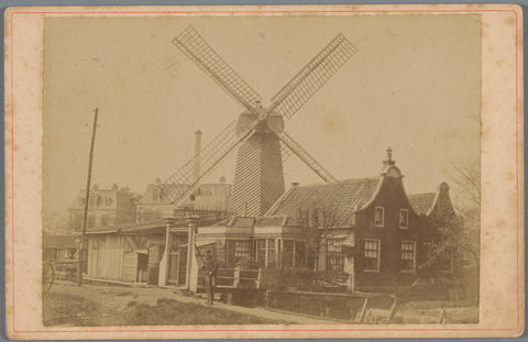 View of Molen de Eendracht on the Vijfhoekweg in Amsterdam, Andreas Theodorus Rooswinkel, anonymous (rejected attribution), c. 1881 Canvas Print