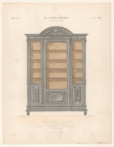 Bookcase in the Louis XIII style, Chanat, c. 1885 - c. 1895 Canvas Print