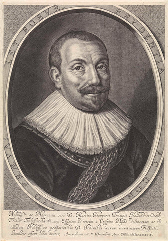 Portrait of Maarten Harpertszoon Tromp, Crispijn van de Passe (II), 1639 Canvas Print