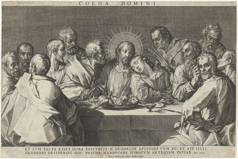 Last Supper, Johann Sadeler (I), 1560 - 1600 Canvas Print