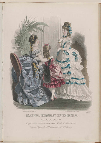 Journal des Dames et des Demoiselles, 15 November 1872, No. 1077B, A. Bodin, 1872 Canvas Print