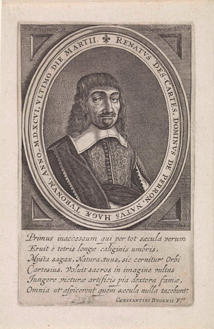 Portrait of René Descartes, Franciscus van Schooten (I), 1659 Canvas Print