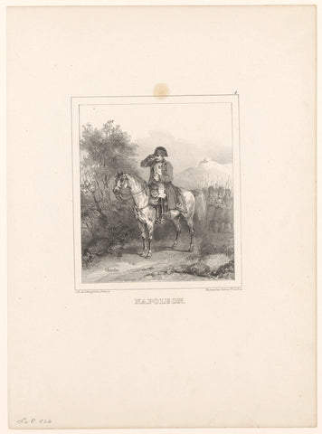 Napoleon Bonaparte te paard in een berglandschap, Nicolas Toussaint Charlet, 1834 Canvas Print