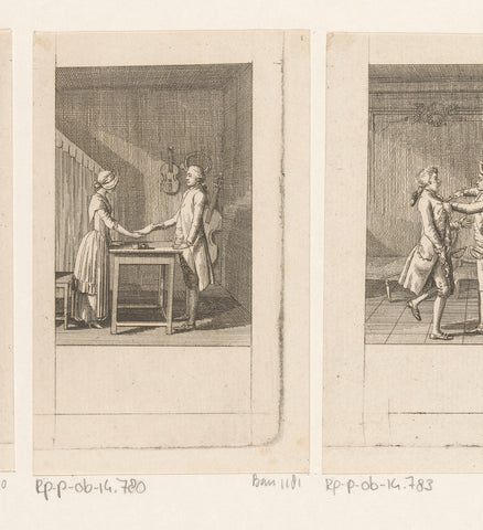 Luise overhandigt de brief aan secretaris Wurm, Daniel Nikolaus Chodowiecki, 1785 Canvas Print