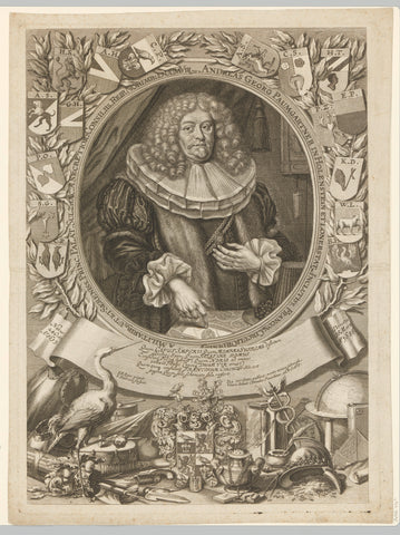 Portret van Andreas Georg Paumgartner von Holenstein und Lonnerstadt, Jakob von Sandrart, 1686 Canvas Print