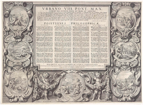 Promotieprent of Charles de La Vieuville (1636), bottom part, Paul Pontius, 1636 Canvas Print