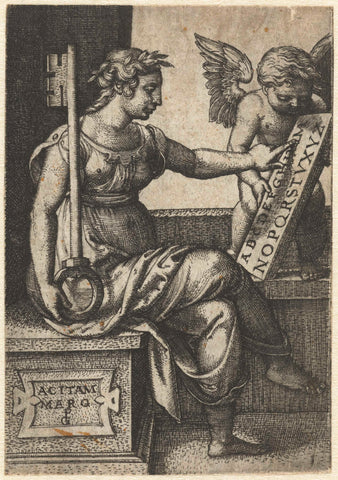 Grammatica, Georg Pencz, 1539 - 1543 Canvas Print