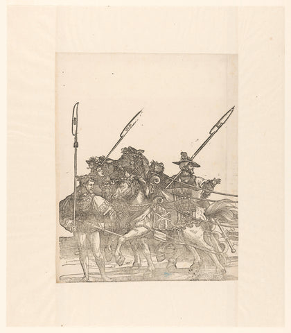 First team of four horses, Hans Schäufelein, 1537 Canvas Print