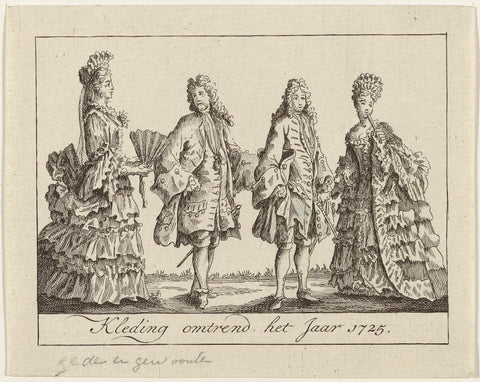 Clothing around 1725, anonymous, 1725 - 1750 Canvas Print