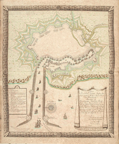 Plattegrond van Duinkerke, 1706, Samuel Du Ry de Champdoré, 1706 Canvas Print