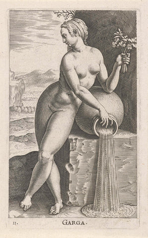 Waternimf Garga, Philips Galle, 1587 Canvas Print