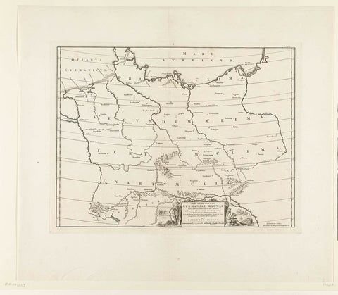 Historical map of Germany, Jan Luyken, 1695 - 1700 Canvas Print