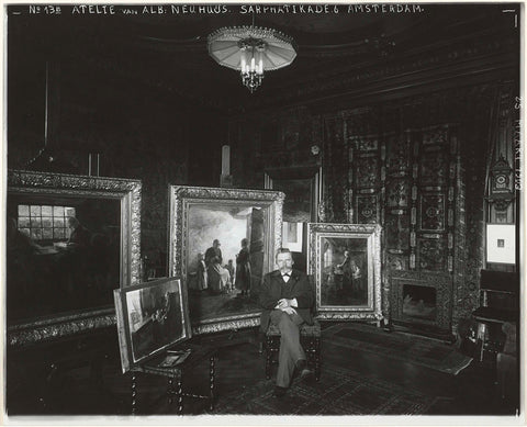 The painter Albert Neuhuys in his studio, Sarphatikade 6, Amsterdam, Sigmund Löw, 1903 Canvas Print