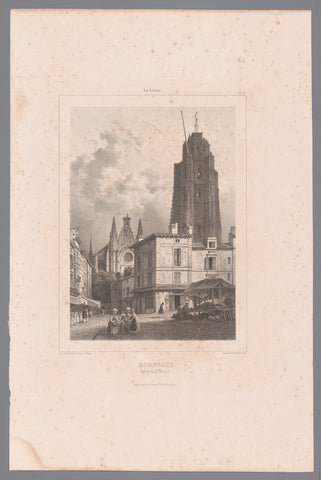 View of the tower and the Basilique Saint-Michel in Bordeaux, Isodore-Laurent Deroy, 1834 Canvas Print