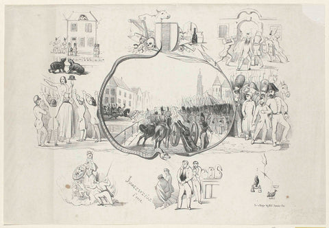 Cartoon students Delft, ca. 1843-1849, Inocentius, 1843 - 1849 Canvas Print