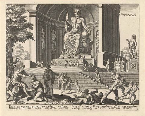 Statue of zeus in olympia, Philips Galle, 1638 Canvas Print