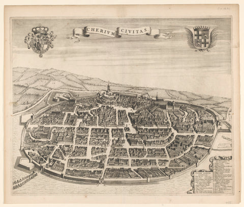 Map of Chieri, anonymous, heirs Johannes Blaeu (possibly), 1682 - 1697 Canvas Print