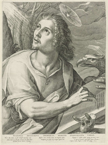 De evangelist Johannes, Crispijn van de Passe (I), 1607 Canvas Print