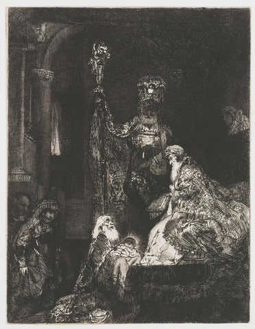 The presentation in the temple in the dark manner, Rembrandt van Rijn, c. 1654 Canvas Print