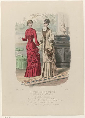 Revue de la Mode, Gazette de la Famille, dimanche 22 août 1880, 9e année, No. 451: Toilettes de Mme Duboys (...), A. Chaillot, 1880 Canvas Print