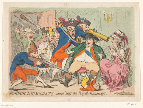 Louis XVI and Marie Antoinette caught during their flight, 1791, James Gillray, 1791 Canvas Print