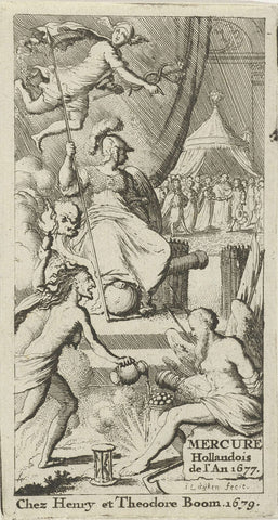 Tronende Bellona, Jan Luyken, 1679 Canvas Print