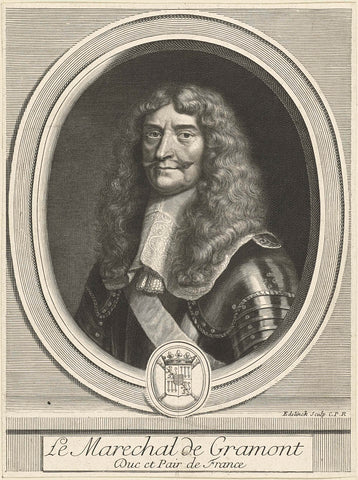 Portrait of Antoine III de Gramont, Gerard Edelinck, 1666 - 1707 Canvas Print