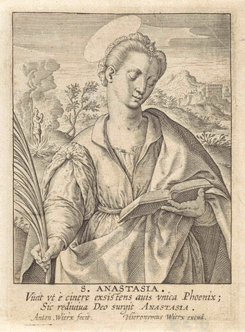 H. Anastasia van Sirmium, Antonie Wierix (II), 1565 - before 1604 Canvas Print