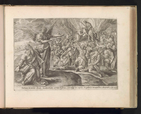 First vision of Ezra: the Son of God crowns the crowd, Maerten de Vos, 1585 Canvas Print