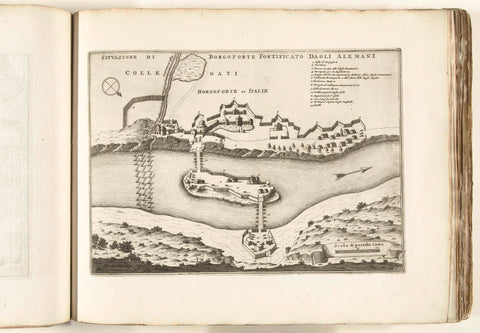 Map of Borgoforte, c. 1702, anonymous, 1702 - 1703 Canvas Print