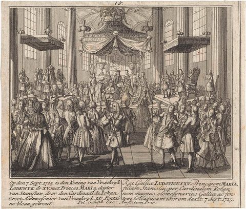 Marriage between Louis XV and Maria Lesczinska, Leonard Schenk, 1727 Canvas Print