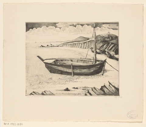 Boat on a Breton Beach, Lodewijk Schelfhout, 1928 Canvas Print