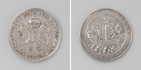 Vrede van Rijswijk, medal struck by order of the magistrates of Amsterdam, Jan Boskam, 1697 Canvas Print